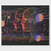 Papier Cadeau Artificial Intelligence and Virtual Reality concep (Plat)