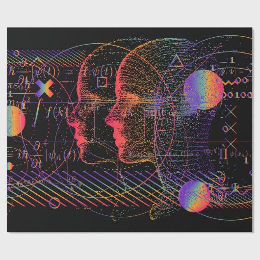 Papier Cadeau Artificial Intelligence and Virtual Reality concep (Plat)