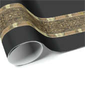 Papier Cadeau Artisanat Cognac Beauté baroque Glossy (Coin rond)