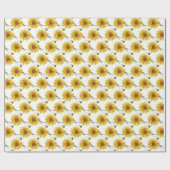 Papier Cadeau Artisanat d'impression Jaune et Blanche (Plat)