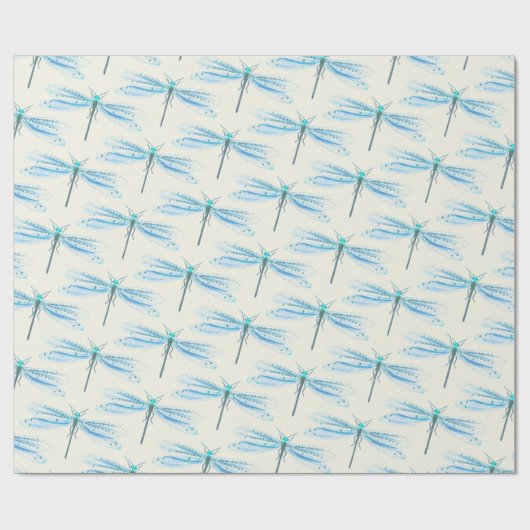 Papier Cadeau Artisanat Motif d'antiquité Pretty Blue Damselfly (Plat)