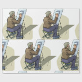 Papier Cadeau Artiste Au Travail (Plat)