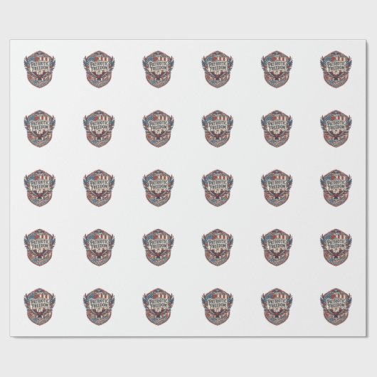 Papier Cadeau Artiste de patchwork patriotique (Plat)