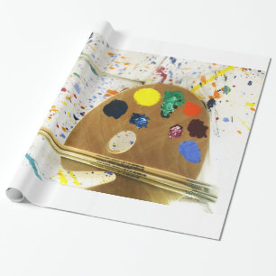 Papier Cadeau Artistes Peinture Splatter et Palette de Peinture