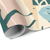 Papier Cadeau Artistic seamless pattern with abstract leaves. Mo (Coin rond)