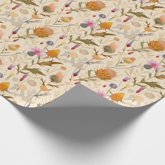 Papier Cadeau Arts et artisanat fleur sauvage et chardon écossai (Coin)