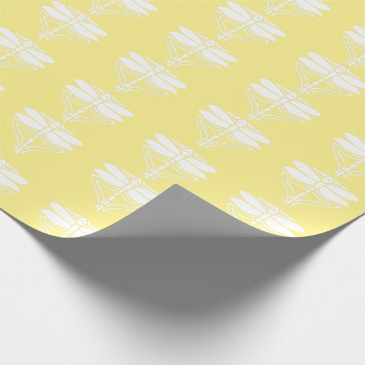 Papier Cadeau Arts jaunes canari et libellules de métiers (Coin)