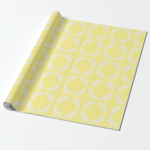 Papier Cadeau Arts jaunes canari et papillons de métiers