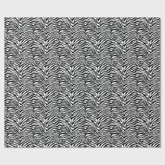 Papier Cadeau Artsy Black White Funky Zebra Imprimer Motif (Plat)