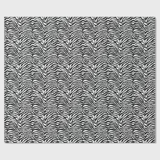 Papier Cadeau Artsy Black White Funky Zebra Imprimer Motif (Plat)