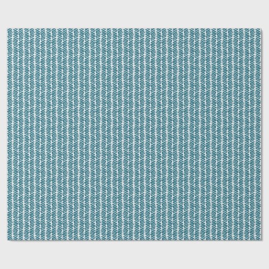 Papier Cadeau Artsy Turquoise Bleu Vert Blanc Zigzag Stripes Art (Plat)