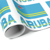 Papier Cadeau Aruba et drapeau d'Aruba (Coin rond)