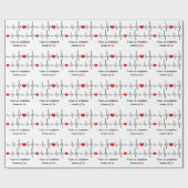 Papier Cadeau Arythmie de battements de coeur (Plat)