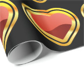 Papier Cadeau As d'or des coeurs (Coin rond)