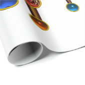 Papier Cadeau ASCLEPIUS ROD 7 CHAKRAS YOGA LOTUS POSE, OEil Horu (Coin rond)