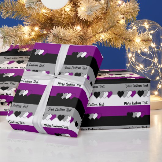 Papier Cadeau Asexuality pride flag with text wrapping paper (Vacances)