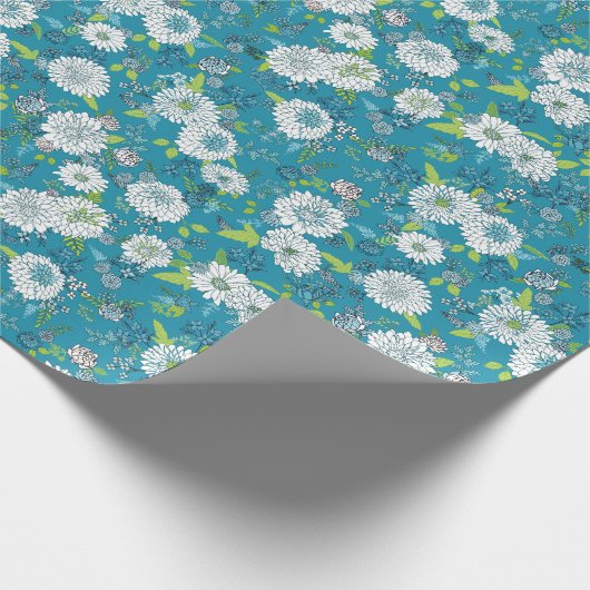 Papier Cadeau Asian Pattern Blue Green (Coin)
