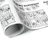 Papier Cadeau ASL ILY Obsession - Happy Birthday! (Coin rond)