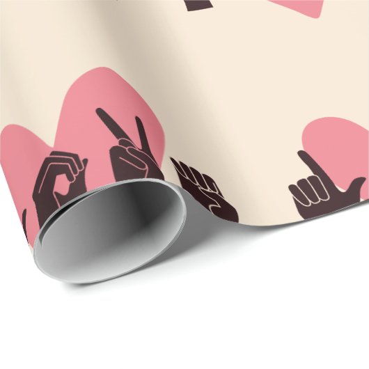 Papier Cadeau ASL Love IV - Saint Valentin (Coin rond)