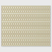 Papier Cadeau Aspect dentelle de fleurs Sépia doré (Plat)