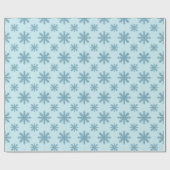 Papier Cadeau Assez rétro motif de flocon de neige aquarelle ble (Plat)