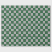 Papier Cadeau Assistant À damiers verte et grise (Plat)