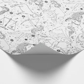 Papier Cadeau Astrologie Élégante Zodiac noir/blanc (Coin)
