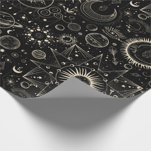 Papier Cadeau Astrologie magique tarot boho céleste (Coin)