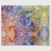 Papier Cadeau Astrologie temps colorée Abstraite (Plat)