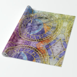 Papier Cadeau Astrologie temps colorée Abstraite