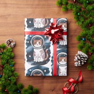 Papier Cadeau Astronaut à chat spatial mignon