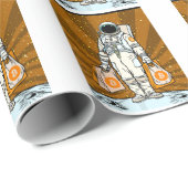 Papier Cadeau Astronaut BITCOIN-HODL-Crypto (Coin rond)