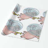 Papier Cadeau Astronaut De Cochon Spatial Avec Phaser (Déroulé)
