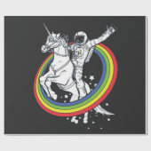 Papier Cadeau Astronaut équitation Unicorn (Plat)