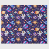 Papier Cadeau Astronaut Espace Rocks & Planètes Photo (Plat)