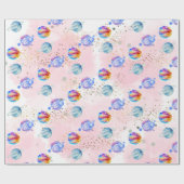 Papier Cadeau Astronaut fille Espace extra-atmosphérique Anniver (Plat)