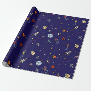 Papier Cadeau Astronaut & Lune