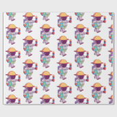 Papier Cadeau Astronaut, Planètes amusantes (Plat)