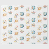 Papier Cadeau Astronaut Space-Themed Birthday (Plat)