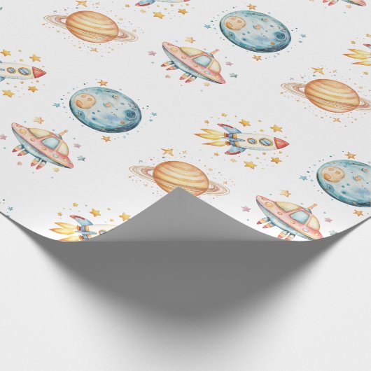 Papier Cadeau Astronaut Space-Themed Birthday (Coin)