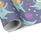 Papier Cadeau Astronaute animal (Coin rond)