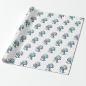 Papier Cadeau Astronaute Bébé Dinosaure (Déroulé)