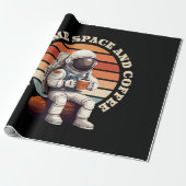 Papier Cadeau Astronaute buvant du café (Déroulé)