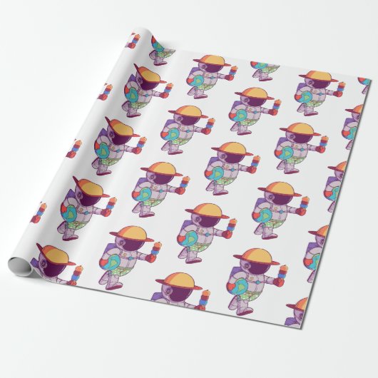 Papier Cadeau Astronaute , Drôles de Planètes (Déroulé)