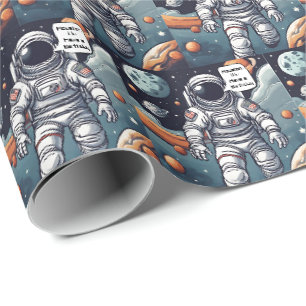 Papier Cadeau Astronaute Houston, Nous avons un anniversaire !