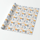 Papier Cadeau Astronaute spatial garçon d'anniversaire interstel (Déroulé)