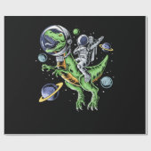Papier Cadeau Astronaute - T-Rex Dinosaur Astro T-Rex Space (Plat)