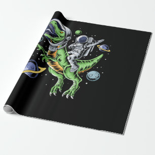 Papier Cadeau Astronaute - T-Rex Dinosaur Astro T-Rex Space