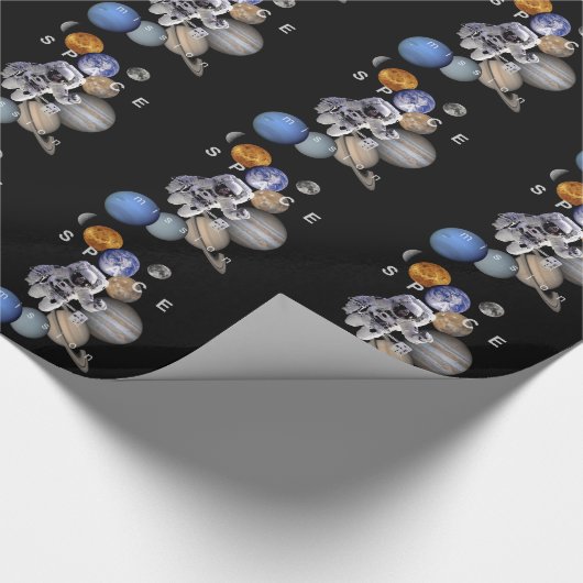 Papier Cadeau astronef mission solar system planar (Coin)