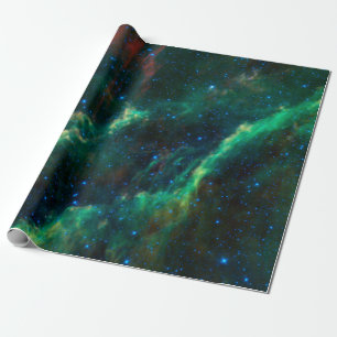 Papier Cadeau Astronomie de la nébuleuse Space Green California
